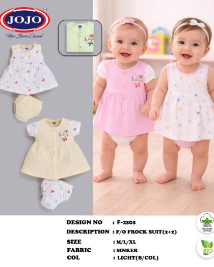 JOJO Baby Girls Frock Suit Set – Premium Cotton Sinker Soft & Stylish Outfit