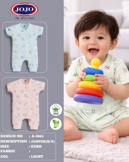JOJO Premium Cotton Baby Boys Printed Half Sleeve Jamper